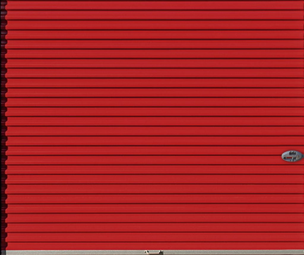 A Red Roll Up Door