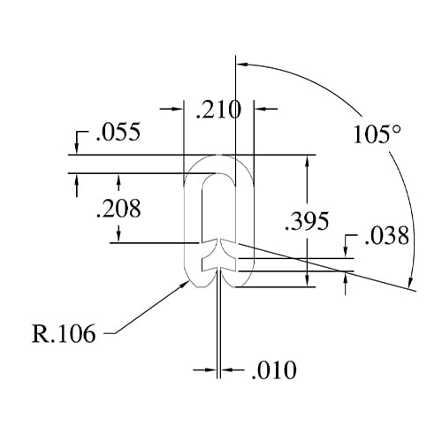 500′ Guide runner, plastic, April 2007 and later